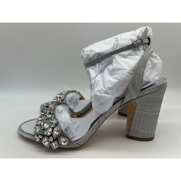 Badgley Mischka Women's Jill Chrystal Embellished Block Heel MP5331 Size 9.5 NIB - Picture 2 of 12